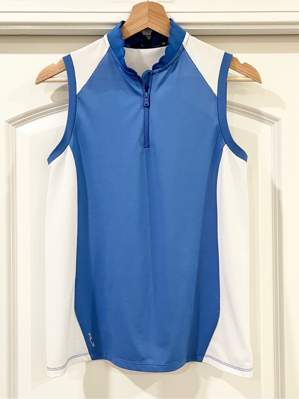 Ralph Lauren RLX Royal Blue and White Sleeveless Polo Size S